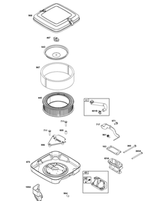 Air Cleaner Group Diagram and Parts List for 386447-0430-B5 200000 - 399999 Briggs and Stratton Engine